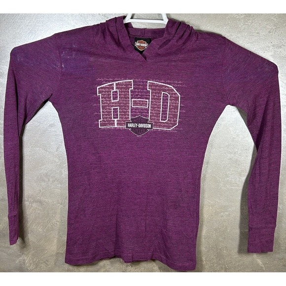 Harley Davidson Hoodie Womens M Purple Lightweight Hoodie Pullover Hawaii - Picture 2 of 15